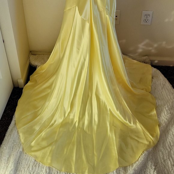 Elegant Yellow Evening Gown - Picture 5 of 13